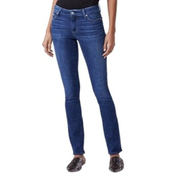 Paige Jeans Women 27 Blue Medium Wash Denim Ankle Faded Skyline Skinny - Picture 1 of 12